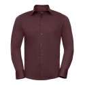 Chemise homme stretch ajustée manches longues, 140 g/m²