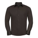 Chemise homme stretch ajustée manches longues, 140 g/m²