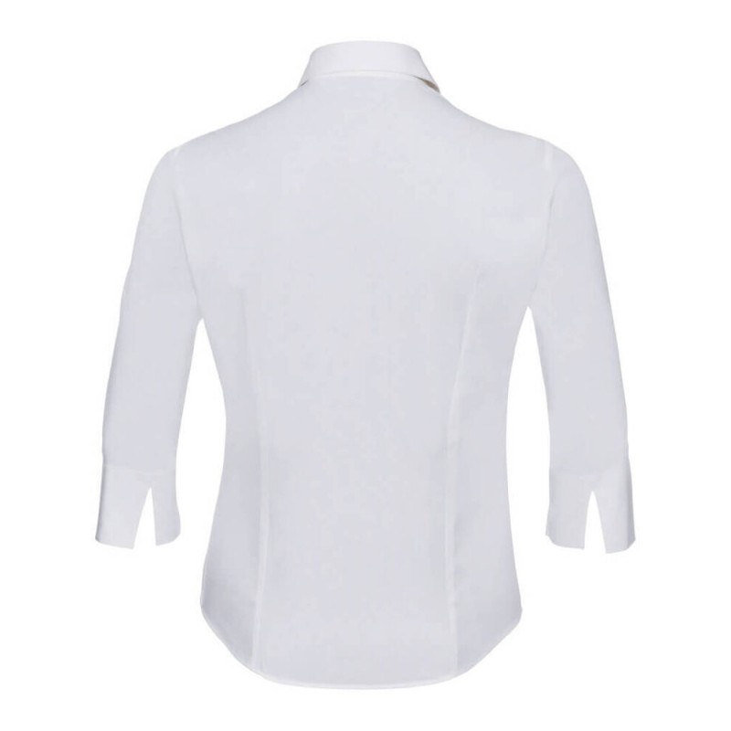 Chemise femme stretch ajustée manches 3/4, 140 g/m²