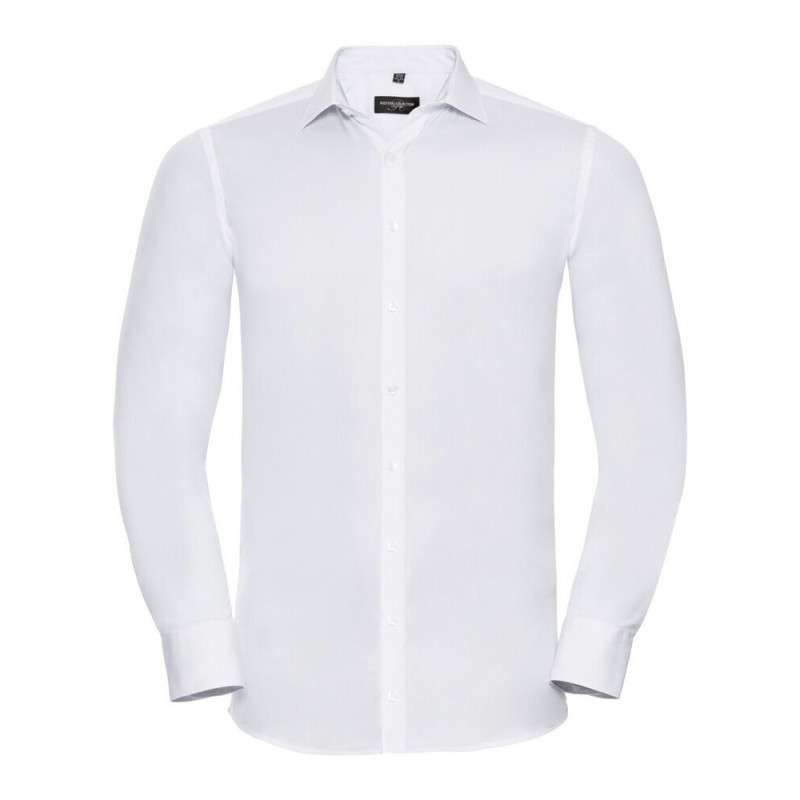 Chemise homme Ultimate stretch ajustée manches longues, 130 g/m²