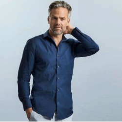 Chemise homme Ultimate stretch ajustée manches longues, 130 g/m²