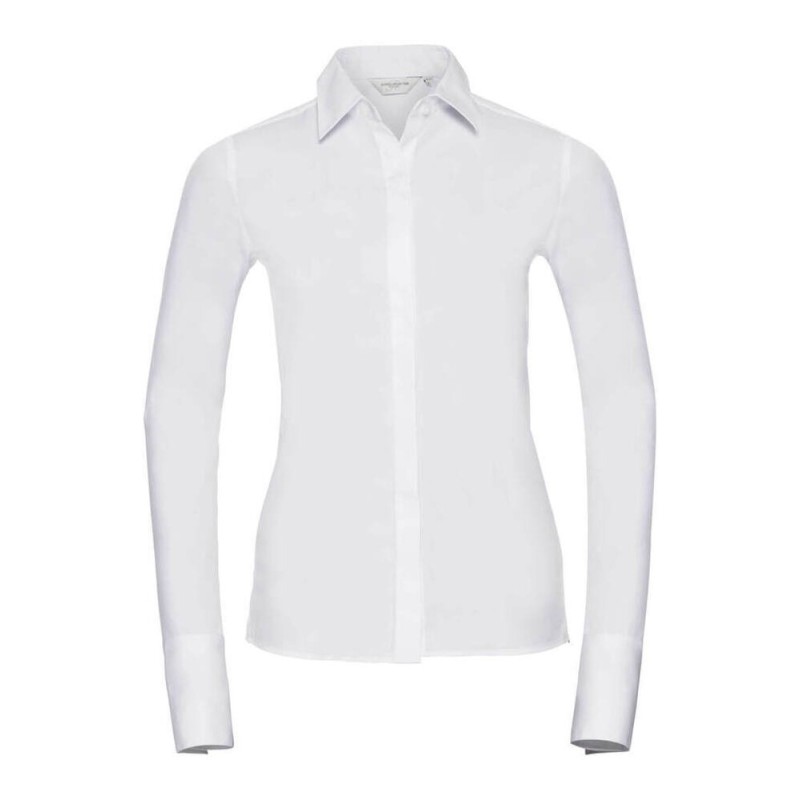 Chemise femme Ultimate stretch ajustée manches longues, 130 g/m²