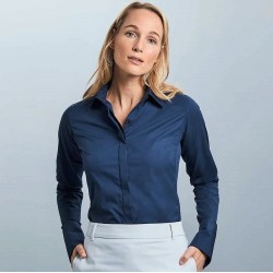 Chemise femme Ultimate stretch ajustée manches longues, 130 g/m²