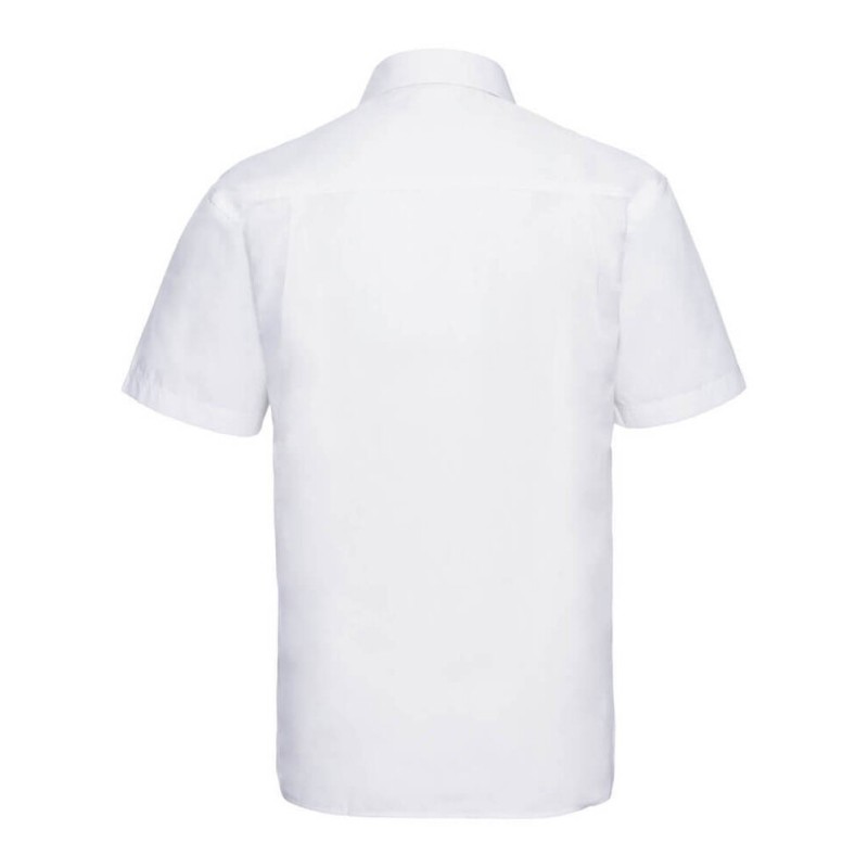 Chemise homme en popeline polycoton manches courtes, 110 g/m²