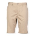 Short chino stretch homme sans pince, 220 g/m²