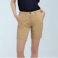 Short chino stretch femme sans pince, 220 g/m²