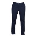 Pantalon chino stretch femme sans pince, 220 g/m²