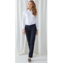 Pantalon chino femme sans pince en polycoton, 255 g/m²