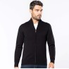 Cardigan zippé chaud en coton, col cheminé, 425 g/m²