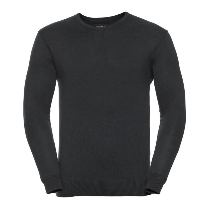 Pull-over classique col V pour homme, 275 g/m²