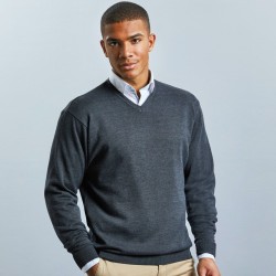 Pull-over classique col V pour homme, 275 g/m²
