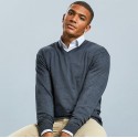 Pull-over classique col V pour homme, 275 g/m²