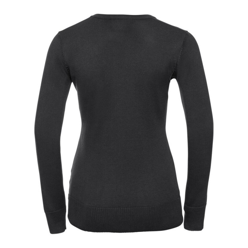 Pull-over classique col V pour femme, 275 g/m²