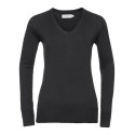 Pull-over classique col V pour femme, 275 g/m²