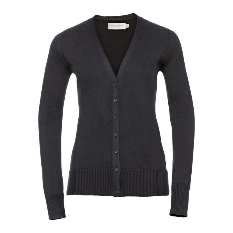 Gilet cardigan classique col V pour femme, 275 g/m²