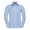 Chemise élégante Oxford cintrée et col Kent manches longues, 135 g/m²