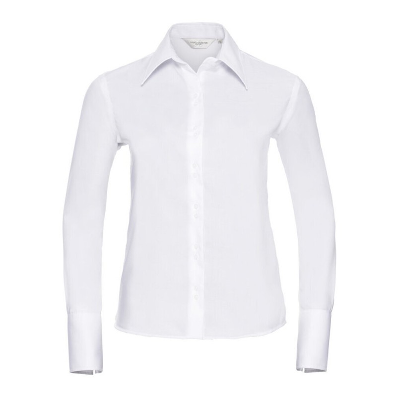 Chemise classique femme manches longues en coton sans repassage, 120 g/m²