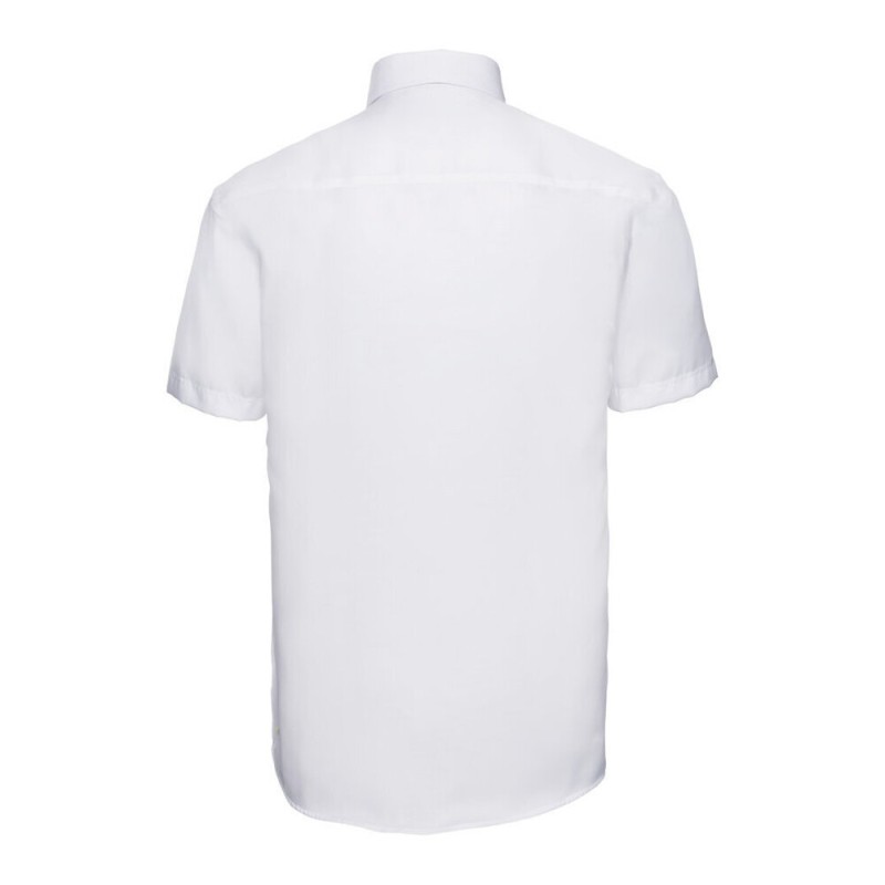 Chemise classique homme manches courtes en coton sans repassage, 120 g/m²