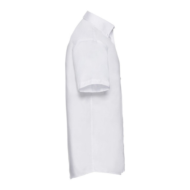 Chemise classique homme manches courtes en coton sans repassage, 120 g/m²