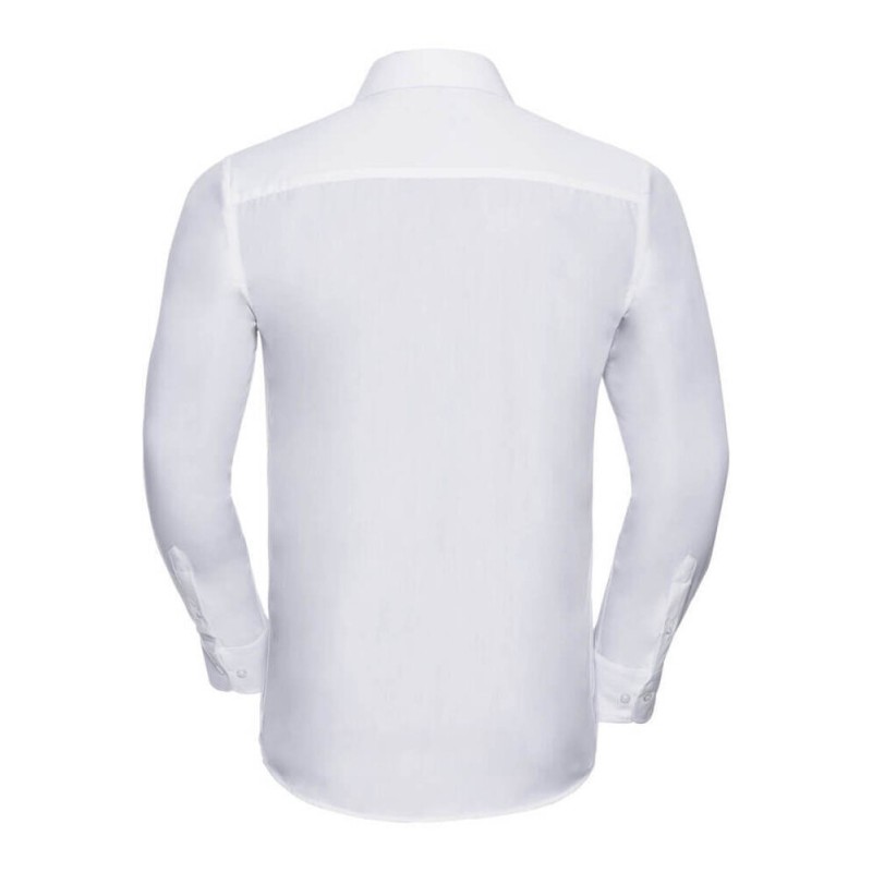 Chemise manches longues homme cintrée, col Kent, 115 g/m²