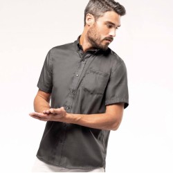 Chemise homme manches courtes en coton sans repassage, 115 g/m²