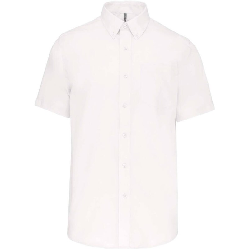 Chemise homme manches courtes en coton sans repassage, 115 g/m²