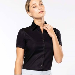 Chemise femme manches courtes en coton sans repassage, 115 g/m²