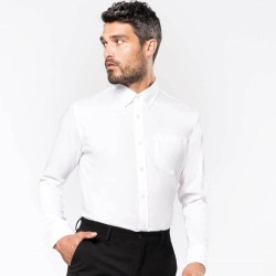 Chemise homme manches longues en coton sans repassage, 115 g/m²