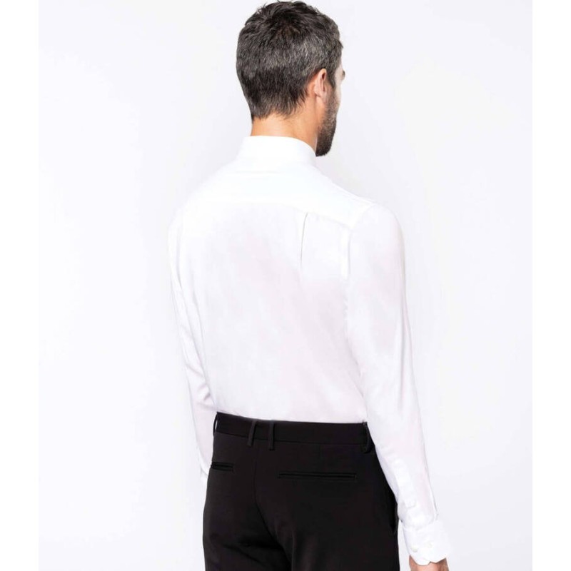 Chemise homme manches longues en coton sans repassage, 115 g/m²