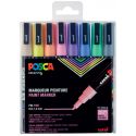 Pochette 8 feutres couleurs pastel POSCA pointe fine 0.9-1.3 mm conique