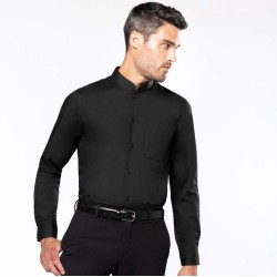 Chemise col mao manches longues pour homme, 110 g/m²