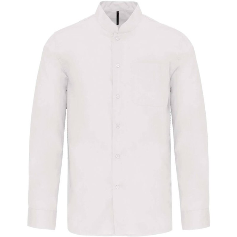 Chemise col mao manches longues pour homme, 110 g/m²