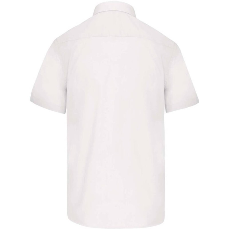 Chemise homme manches courtes, boutons ton sur ton, 110 g/m²