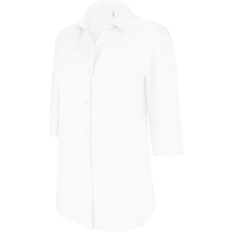 Chemise pour femme manches 3/4, poche poitrine, 100 g/m²