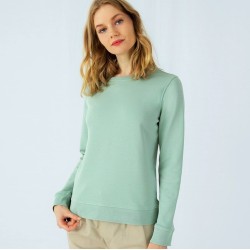 Sweat-shirt set-in femme, coton BIO et polyester recyclé, 280 g/m²