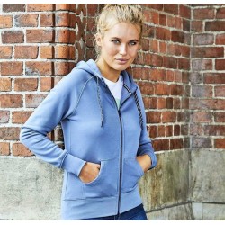 Sweat zip à capuche femme, doux grâce au coton égyptien, 310 g/m²