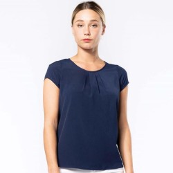 Blouse crêpe manches courtes femme fluide et légère