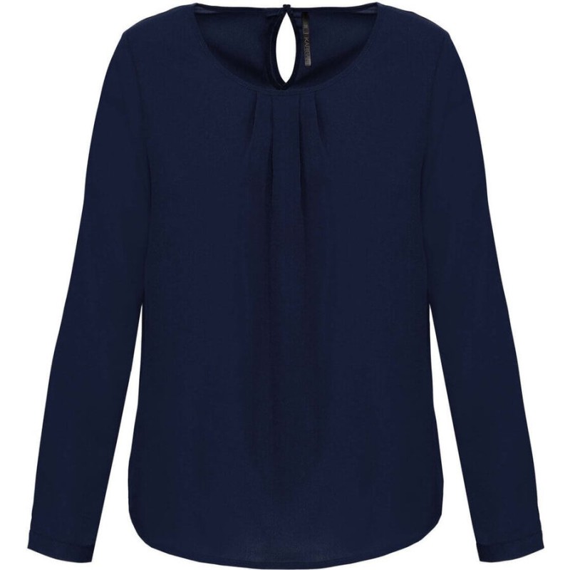 Blouse crêpe manches longues femme fluide et légère