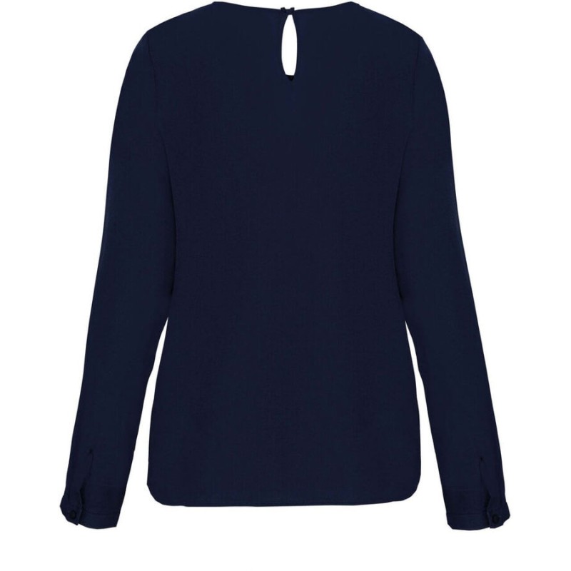 Blouse crêpe manches longues femme fluide et légère