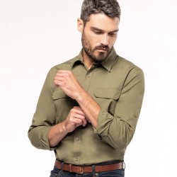 Chemise safari manches longues homme au look tendance et décontracté