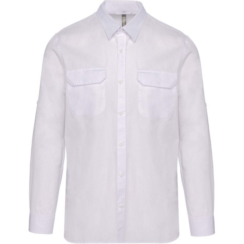 Chemise safari manches longues homme au look tendance et décontracté