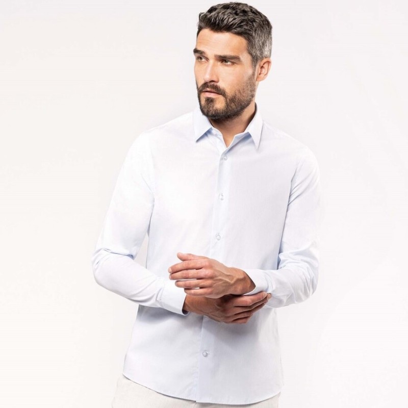 Chemise popeline manches longues homme facile d'entretien, 120 g/m²