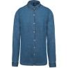 Chemise denim homme souple et confortable, coupe ajustée, 160 g/m²