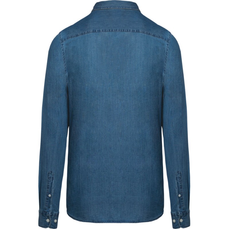 Chemise denim homme souple et confortable, coupe ajustée, 160 g/m²