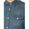 Chemise denim aspect délavé homme, excellente imprimabilité, 150 g/m²