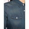 Chemise denim aspect délavé femme, excellente imprimabilité, 150 g/m²