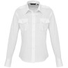 Chemise Pilote femme manches longues lisse et résistante, 115 g/m²