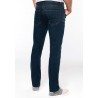 Jean basic en coton bleu denim vieilli moderne et confortable, 390 g/m²