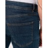 Jean basic en coton bleu denim vieilli moderne et confortable, 390 g/m²