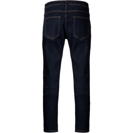 Jean basic en coton bleu denim vieilli moderne et confortable, 390 g/m²